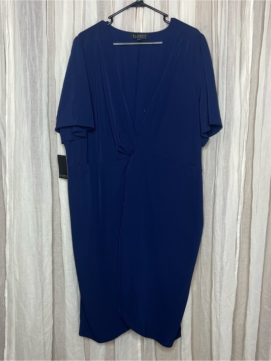 Eloquii Dresses & Skirts - NWT Eloquii Navy Draped Front Dress